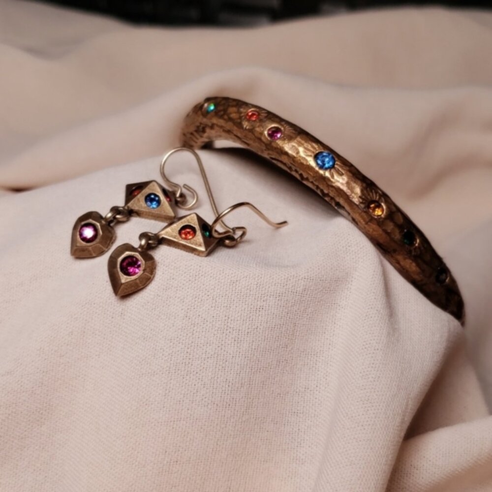 Patricia Locke Swarovski Dangles Earrings & Cuff